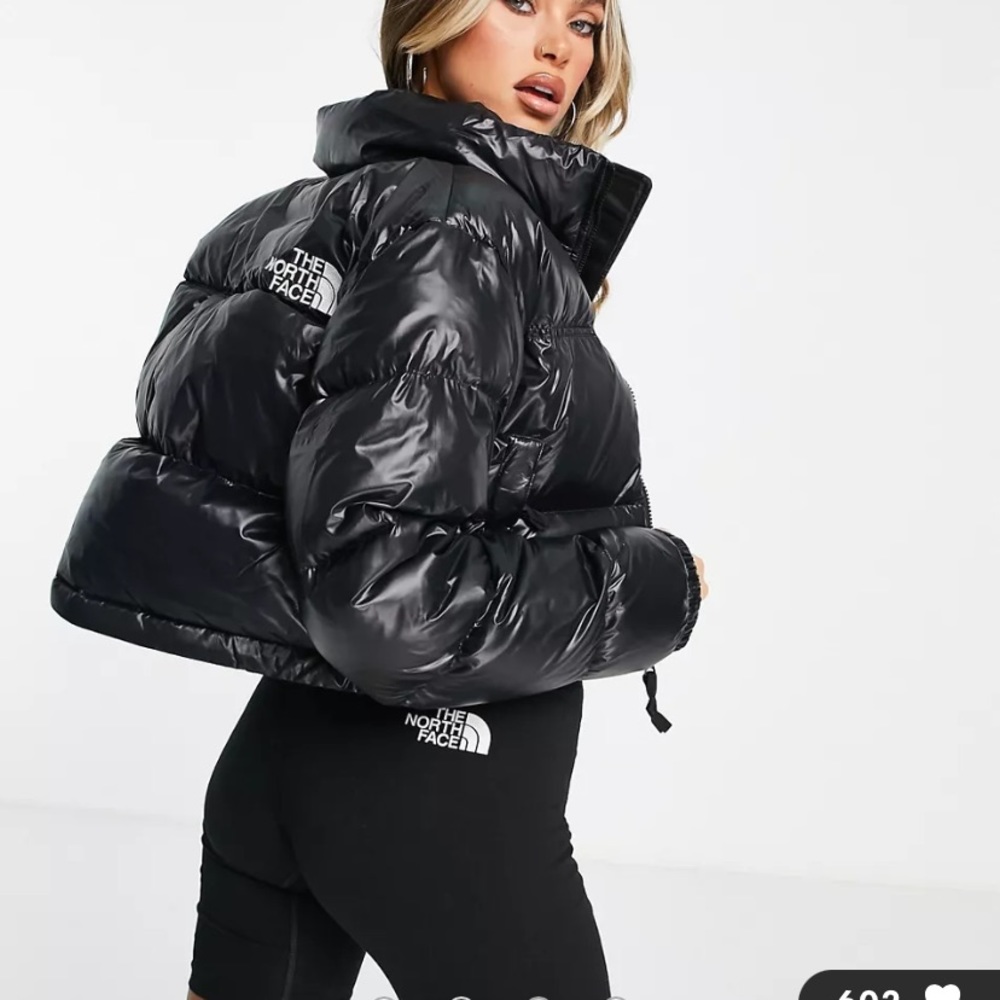 North face Nuptse cropped puffer coat